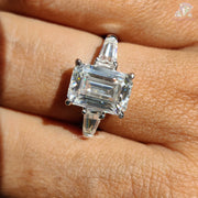 Three Stone Emerald Cut Ring