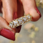 Moissanite Yellow Gold Band