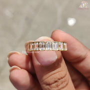 Half Eternity Emerald Cut Band