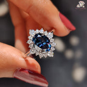 Royal Blue Moissanite Ring
