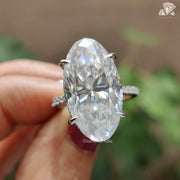 Unique Moissanite Hidden Halo Ring
