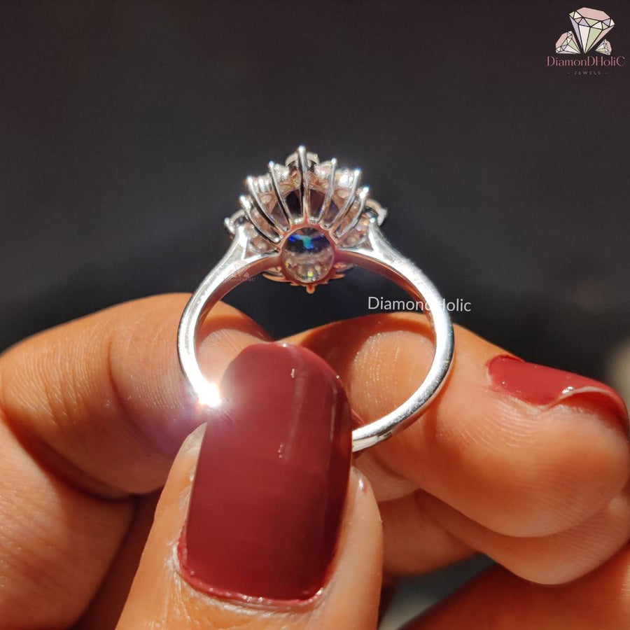 Moissanite Halo Engagement Ring
