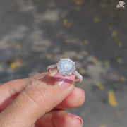 Decorative Prong Setting Portuguese Cut Moissanite Ring - Unique Cut Engagement Ring