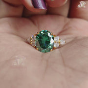 Elegant Green Moissanite Ring